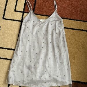 Silver Dazzling Sleeveless Camisole Dress